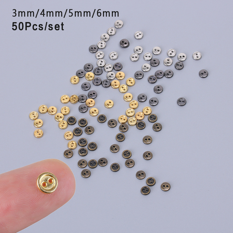 50Pcs 3mm 4mm 5mm 6mm 7mm 8mm Doll Buttons For DIY Sewing Blyth Doll Clothing Mini Buttons Metal Mixed Color Round Bread Buttons ► Photo 1/6