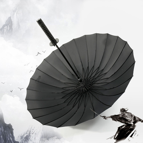Dropshipping Samurai Sword Umbrella Japanese Ninja-like Sun Rain Straight Umbrellas Long Handle Large Windproof ► Photo 1/6