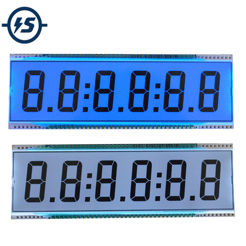 Reflection ED139 6 Digit 7 Segment LCD Display Screen Static Driving TN Positive Display 5V 137.16 x 46.38 x 2.8mm ► Photo 1/6