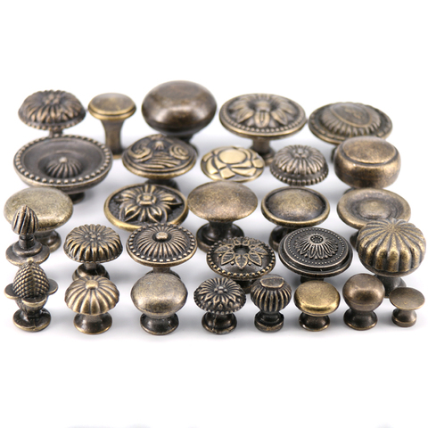 1x Antique Bronze Zinc alloy furniture knob cabinet pulls drawer handle knob ► Photo 1/4