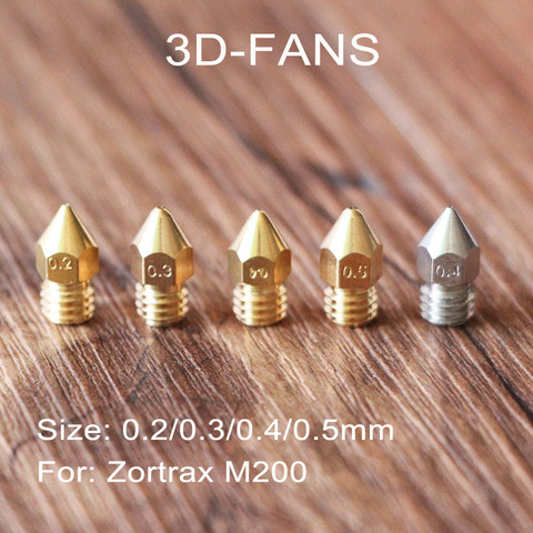 1pc Zortrax M200 Nozzle 0.2 / 0.3 / 0.4 / 0.5mm For Brass / Stainless Steel Bore 3.5mm Screw thread M6 Print Head For 3D Printer ► Photo 1/1