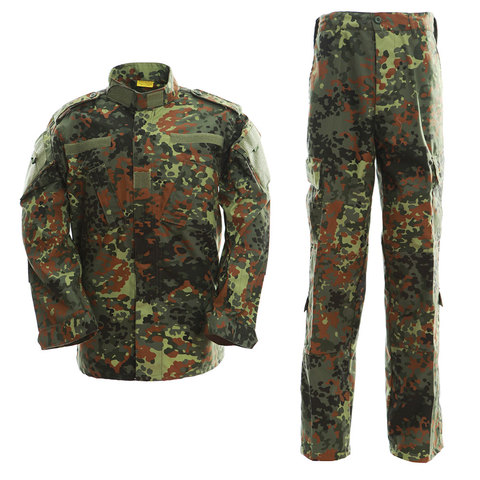 GERMAN ARMY WOODLAND CAMO Suit ACU BDU Military Camouflage Suit sets CS Combat Tactical Paintball Uniform Jacket & Pants ► Photo 1/1