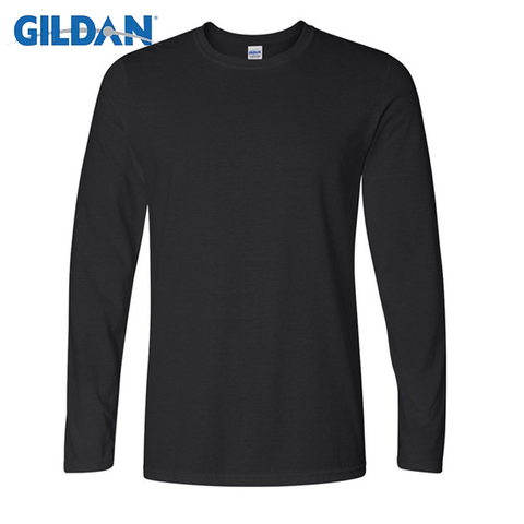 Big Size Cotton T Shirt Spring/Autumn Fashion Mens T-Shirt Homme Men's Long Sleeved O-Neck Solid Color Casual T-Shirts Tops Tees ► Photo 1/6