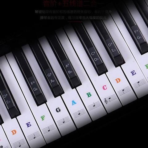 Transparent detachable music decal notes piano keyboard stickers 54/61 or 88-key electronic piano piano spectrum sticker symbol ► Photo 1/6
