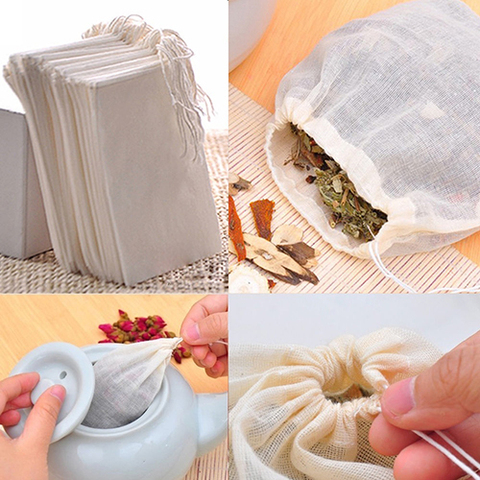 10/50/100Pcs Large Cotton Muslin Drawstring Reusable Bags for Soap Herbs Tea eco friendly products Kitchen Organizer ► Photo 1/6