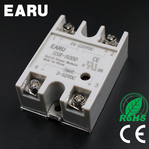 1 pcs Solid State Relay SSR-50DD 50A 3-32V DC Input TO 24-220V DC SSR 50DD SSR-50 DD Industry Control Factory Wholesale Hot ► Photo 1/4