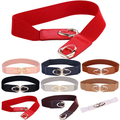 Women's Cinch Belt Elastic Stretch Fashion Waist Band With Clasp Alloy Buckle 70cm-145cm wide belts for women ► Photo 1/6