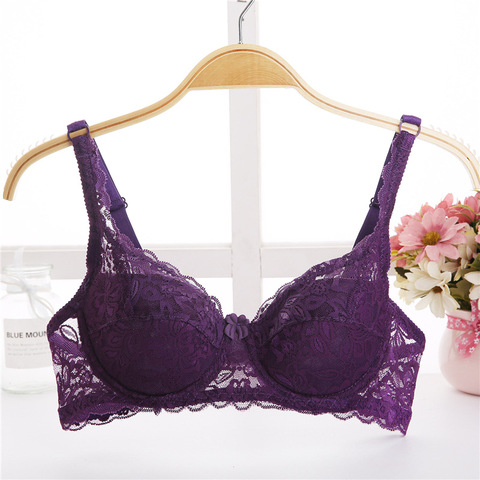 Big Thin cup Lace Summer Bra for Women Sexy Lingerie Underwire Cotton bra soft big size t shirt lady bra 32 34 36 38 40 BC ► Photo 1/6