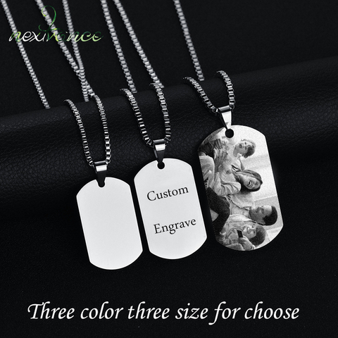 Nextvance Stainless Steel Custom Personalized Necklace 3 Colors Photo Name Free Engrave Necklaces For Women Men Valentines Gift ► Photo 1/6