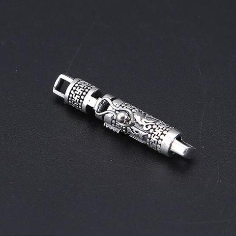 100% 925 Silver Bracelet Fasteners Jewelry Hook Sterling Tibetan OM Mani Padme Hum Beaded Hook Pure Silver Jewelry Clasp Hook ► Photo 1/1