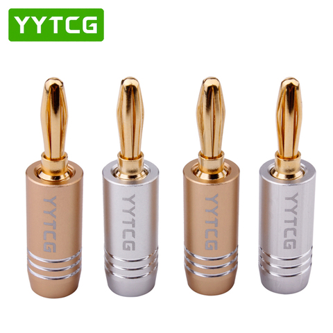 YYTCG  4Pcs/lot Banana Plugs JACK 24K Gold-Plated Connectors Amplifier Plug For Speaker Amplifiers ► Photo 1/6