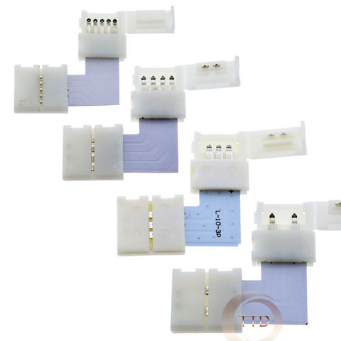 2pin 3pin 4pin 5pin 8mm 10mm 12mm L Shape LED Connector For connecting corner right angle 3528 2812 5050 RGB rgbw LED Strip ► Photo 1/6
