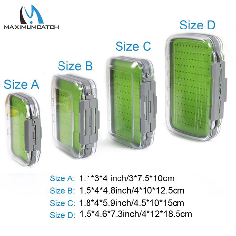 Maximumcatch Fly Fishing Box Easy-grip Silicone Insert Tackle Boxes Double Side/One Side Clear Lid Fly Box ► Photo 1/6