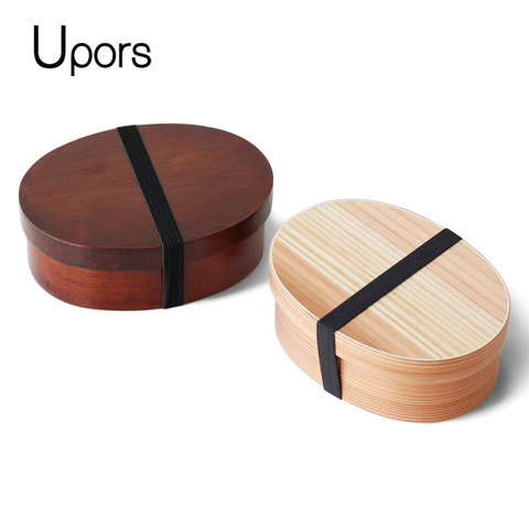 UPORS Nature Wooden Lunch Box Japanese style Compartment Bento Box for Kids Sushi Food Container ► Photo 1/6