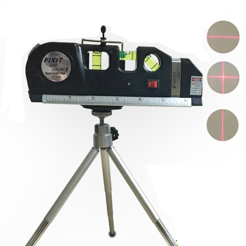 Laser Level Vertical Measure Line Tape Adjusted Multifunction Standard Ruler Horizontal Lasers Cross Lines Instrument + Tripod ► Photo 1/6