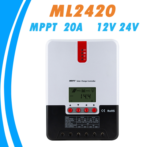 MPPT 20A Solar Charge Controller 12V 24V LCD Solar Regulator with Communicating Function for Gel Lead Acid Lithium Batteries New ► Photo 1/1