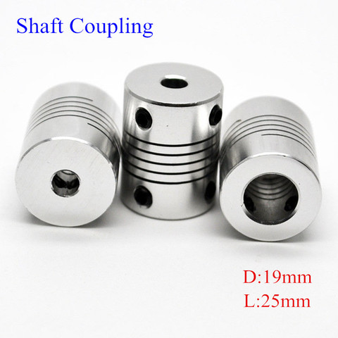 Aluminium CNC Motor Jaw Shaft Coupler 5mm To 8mm Flexible Coupling OD19x25mm wholesale Dropshipping 3/4/5/6/6.35/7/8/10mm ► Photo 1/6