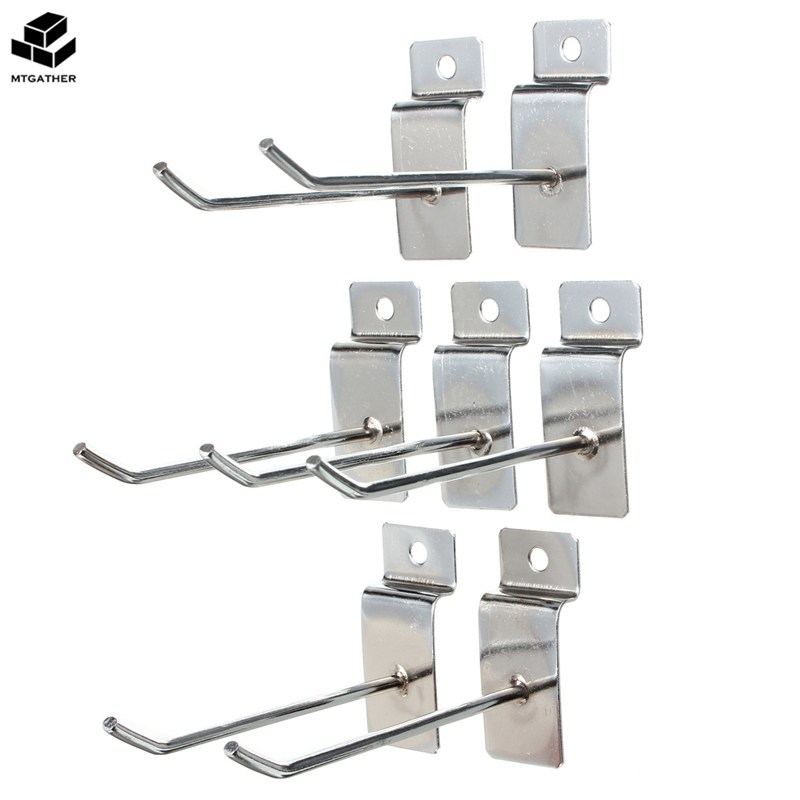 8" Slatwall Single Pin Arms Hooks Prong Display Fitting Hanging Sold 10's 20's 