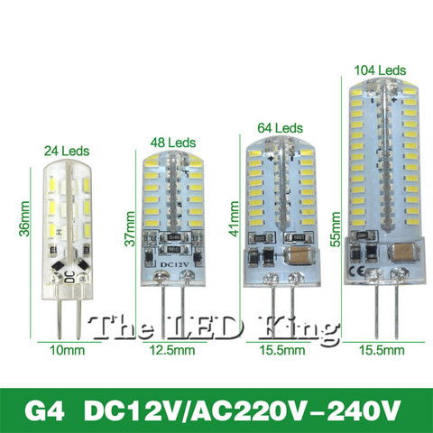 Led Light G9 G4 AC DC 12V Led Bulb E11 E12 14 E17 G8 Dimmable Lamps 110V 220V Spotlight Bulbs 3014 SMD 64 152 Leds Sillcone Body ► Photo 1/6