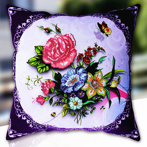 Cross stitch pillow kit embroidery needlework sets counted Diy printed Cross-stitch pillow kits patterns paintings accessories ► Photo 1/6