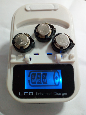high quality!!! New 1 LED Charger + 3PCS ZM40H  LR44 Rechargeable Coin Cell Battery ► Photo 1/6