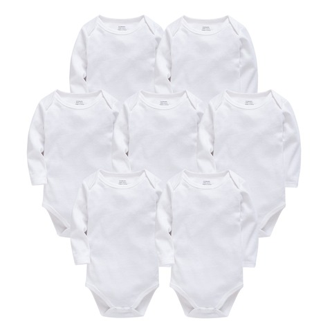 2022 Solid White Baby Clothes Long Sleeve Cotton Baby Girls Boys Bodysuit Newborn body bebe 0-24 months Infant Jumpsuit ► Photo 1/6