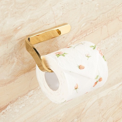 Gold Toilet Paper Holder bathroom toilet roll paper holder Bathroom Accessories simple design one hand tear ► Photo 1/6