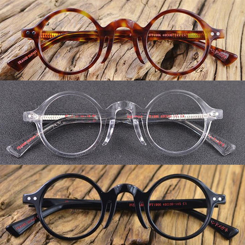 Vintage Small Round 40mm Eyeglass Frames Hand Made Acetate Full Rim able ► Photo 1/6