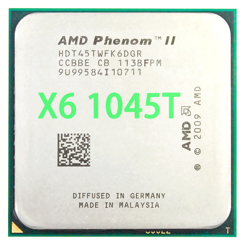 AMD Phenom II X6 1045T CPU Processor Six-Core 2.7Ghz/ 6M /95W Socket AM3 AM2+ 938 pin ► Photo 1/4