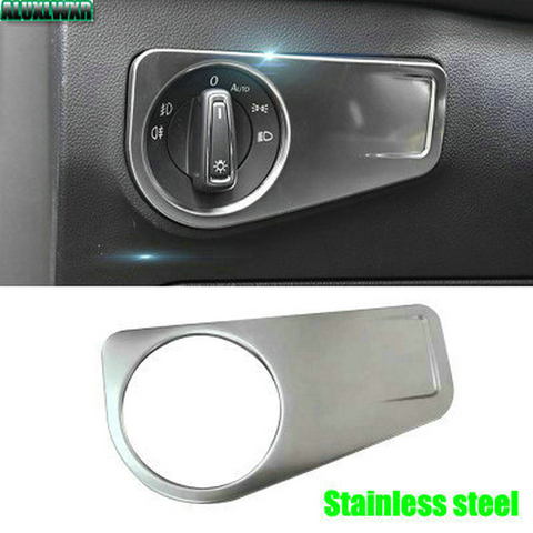Matte Head Lamp Light Switch Covers Car Stainless Steel Headligt Control Protective 2017 2022 for Volkswagen VW Tiguan Mk2 ► Photo 1/5