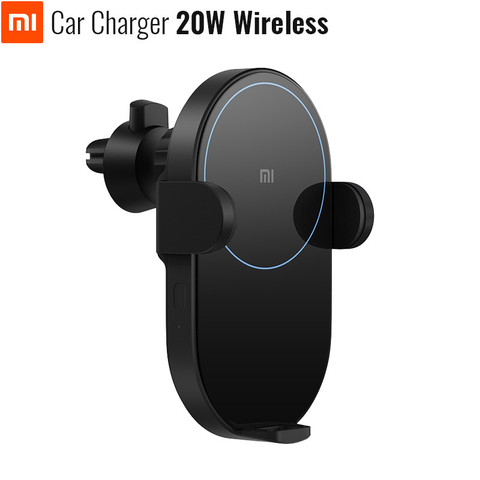 Original Xiaomi Mijia Wireless Car Charger 10/20W Max Electric Auto Pinch 2.5D Glass Ring Lit For Mi 9 (20W) MIX 2S / 3 (10W) Qi ► Photo 1/6