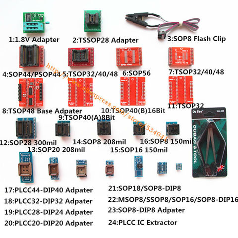 TSOP48 SOP44 SOP56 TSSOP28 SOP28 1.8V SOP8 adapter Flash Clip /socket PLCC44 32 28 20 for  TL866 CS/A TL866II PLUS programmer ► Photo 1/6