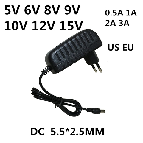 AC 110-240V to DC 5V 6V 8V 9V 10V 12V 15V 0.5 1A 2A 3A Universal Power Adapter Supply Charger AdaptOr EU US For LED Light Strips ► Photo 1/3