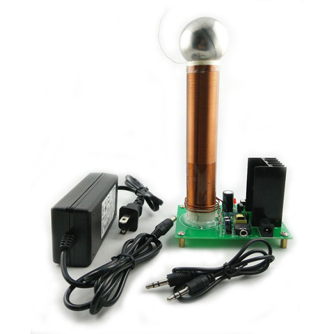 20W 12V Mini Tesla Coil Plasma Speaker Arc loudspeaker music tesla coil Wireless Transmission Test SSTC x3452 ► Photo 1/6