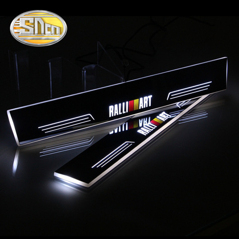 SNCN 4PCS Acrylic Moving LED Welcome Pedal Car Scuff Plate Pedal Door Sill Pathway Light For Mitsubishi Lancer 10 Ralliart ► Photo 1/6