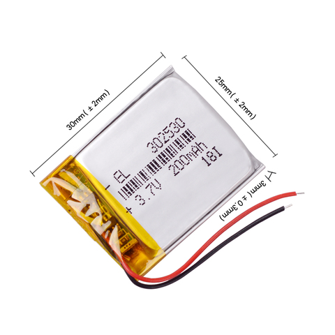 302530 3.7V 210mAh Rechargeable li Polymer Li-ion Battery For MP3 MP4 Game Player mouse GPS PSP DVR Bluetooth speaker 032530  ► Photo 1/6