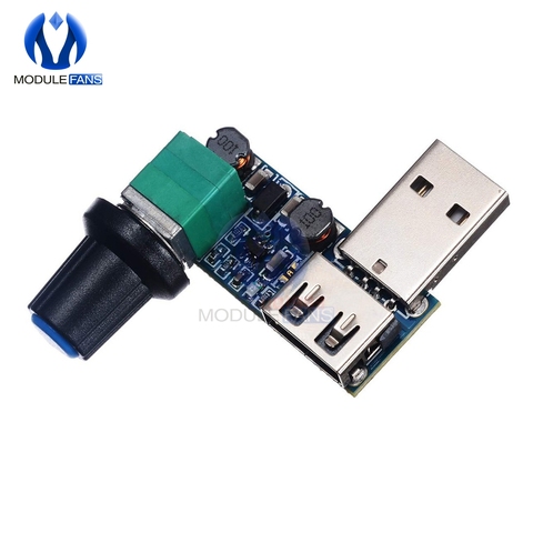5V to 12V USB Fan Speed Controller Control Switch Fan Stepless Module Adjustable Potentiometer Male Female Adapter Board ► Photo 1/6