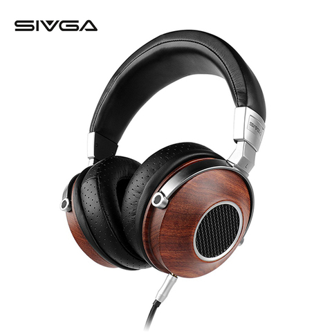SIVGA SV007 Wooden BASS HIFI Stereo Noise Isoliation Over-ear Dynamic Wired Headphone with Microphone ► Photo 1/6