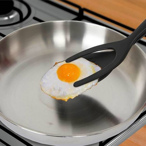 2 In 1 Grip And Flip Tongs Egg Spatula Tongs Clamp Pancake Fried Egg French  Toast Omelet Overturned Kitchen Accessories