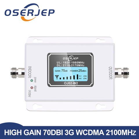 70db 3g 2100 Repeater cell phone Signal 2100MHz repeater Mobile 2100 MHz Signal Booster Amplifier LCD Mini 3G LTE WCDMA UMTS ► Photo 1/6