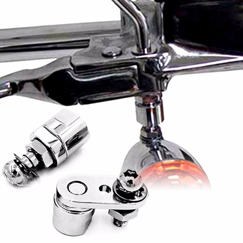 Chrome Turn Signal Relocation Brackets For Harley Dyna Fatboy Beakout Sportster ► Photo 1/4