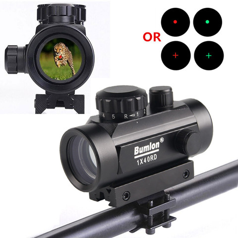 Bumlon Tactical Holographic 1x40 Softair Red Dot Sight Airsoft Collimator Scope Green Dot Riflescope Hunting w/ 11mm&20mm Mount ► Photo 1/6