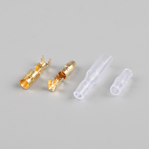 100pcs/lot 4.0 male and female insulated terminal brass color block sleeves with transparent sheath,0.3-1.5mm2 ► Photo 1/3