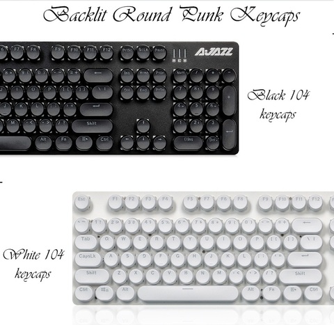 Ajazz Steam Punk 104 Key ABS Round Retro Keycap Transparent DIY Button Cap For 104 key/87 key Mechanical Keyboard   ► Photo 1/1