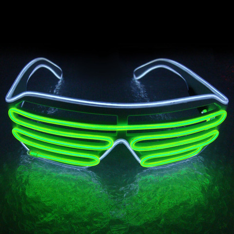 LED Light Glasses EL Wire Glasses Neon Shutter Light up Glasses with Battery Controller  Christmas Party Flashing Decoration ► Photo 1/6
