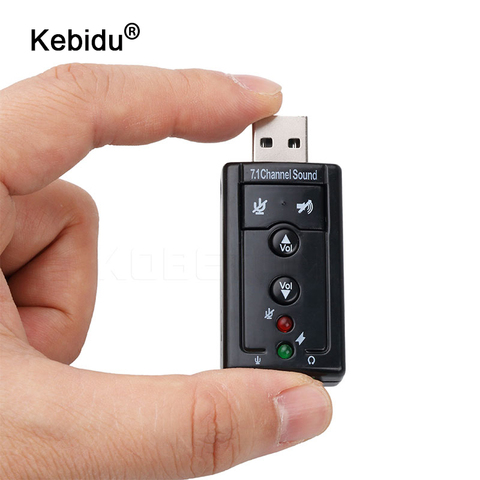 kebidu External AUDIO Adapter Sound Card USB Audio Converter 7.1CH USB 2.0 with Mic Speaker Microphone 3.5mm Jack Adapter ► Photo 1/6