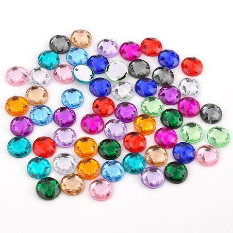 18 color 100pcs Sewing Rhinestone Round Surface Flatback Transparent Acrylic Beads For Wedding Dress Accessory DIY Crafts ► Photo 1/6