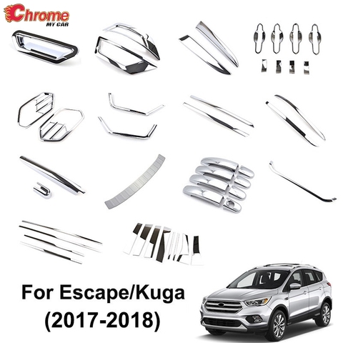 For Ford Escape Kuga 2017 2022 Chrome Front Rear Fog Light Door Handle Cover Body Molding Trim Protector Decoration Car Styling ► Photo 1/6