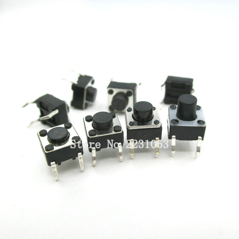 100 Pcs Momentary Tactile Tact Push Button Switch 2 Pin DIP 6x6x4.3mm High 4.3mm 