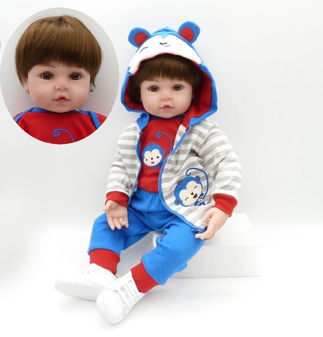 Buy Online Reborn Toddler Boy 47cm Soft Silicone Bebe Doll Reborn Baby Toy For Girls Baby Birthday Gift For Child Bedtime Early Education Alitools